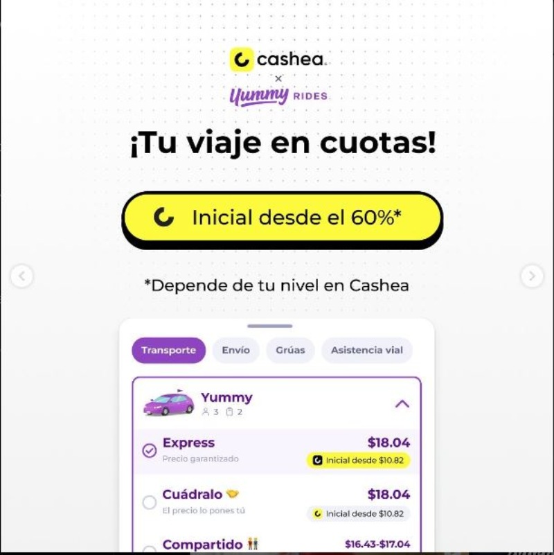 Cashea y Yummy lanzan sus viajes en cuotas.