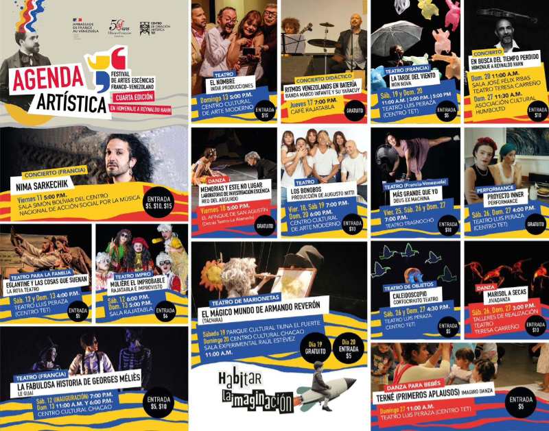 Agenda artística del Festival de Artes Escénicas Franco-Venezolano