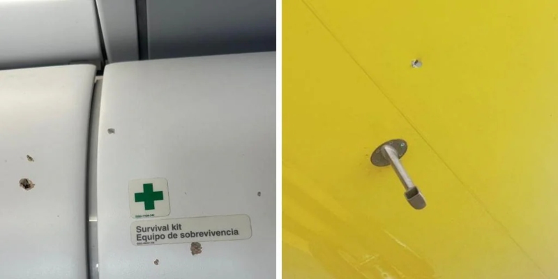 Los disparos que afectaron al avión de la aerolínea Spirit, en Haití / Foto: cortesía