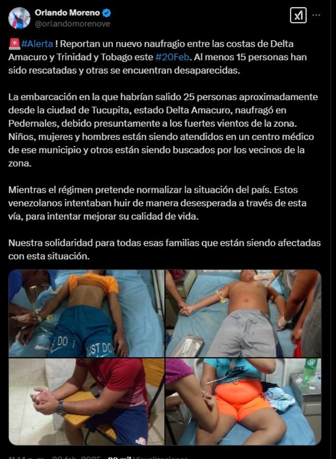 Se hundió una embarcación que iba hacia Trinidad y Tobago: Hay 10 desaparecidos