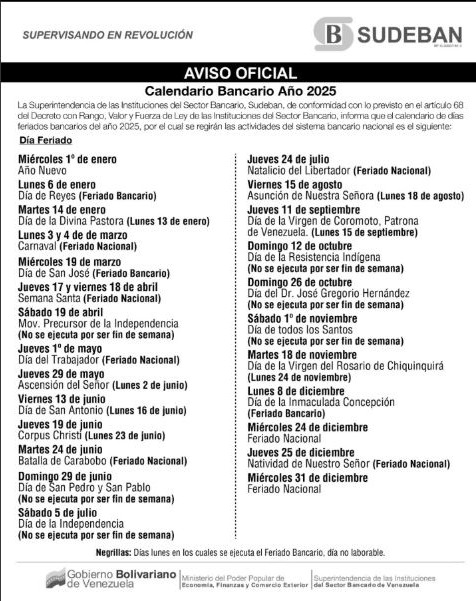 Así trabajarán los bancos en Carnaval este 3 y 4 de marzo
