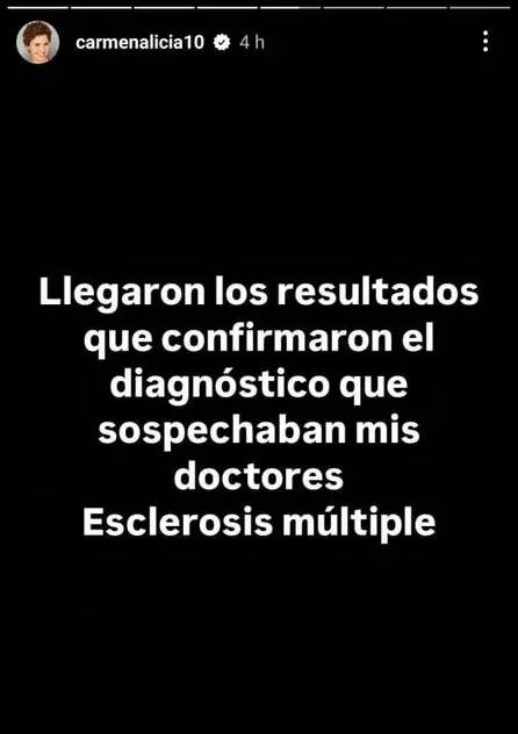La actriz venezolana Carmen Alicia Lara confirmó graves problemas de salud.