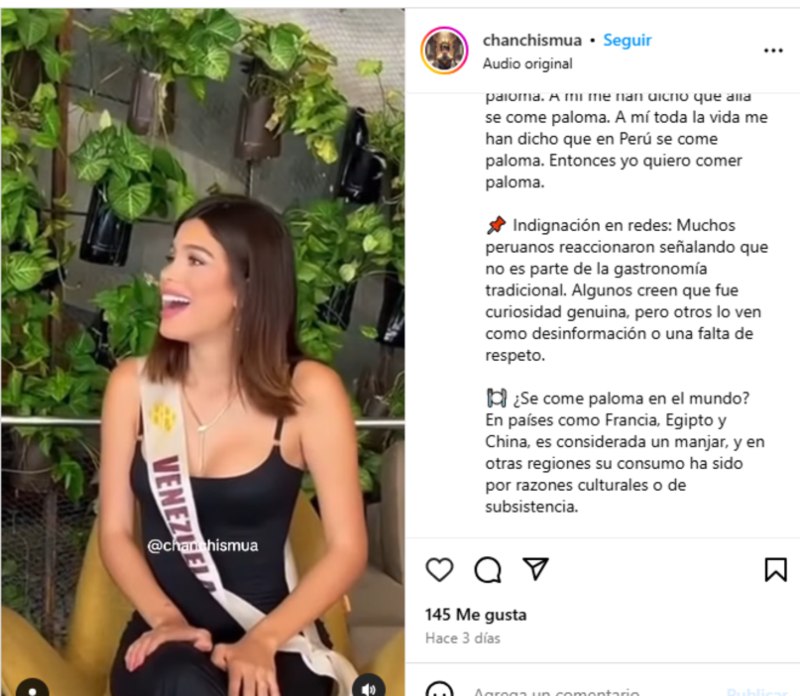 Sofía Fernández, Miss Venezuela causó polémica en las redes sociales.