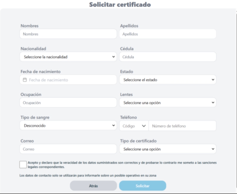 El Certificado Médico Vial se puede obtener a través del DACOV.NET