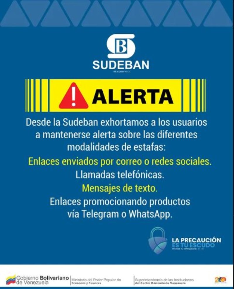 Sudeban alertó mantenerse alerta por estafas