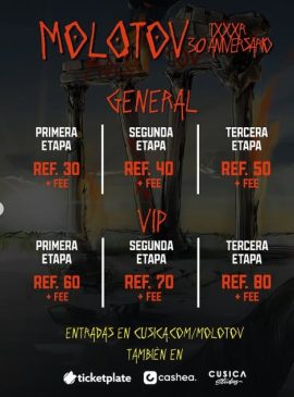Estos son los precios para ver a Molotov