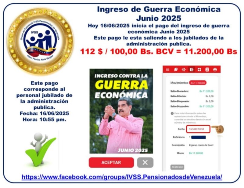 Bono de Guerra Económica es entregado por el Sistema Patria