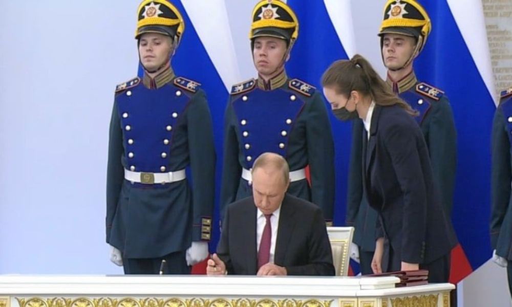 Putin firmó tratados de anexión de 4 regiones ucranianas ocupadas