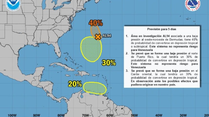 Inameh descartó incidencias por lluvias en Venezuela