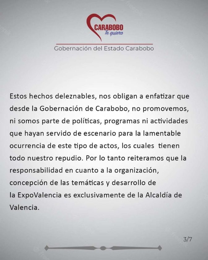Comunicado Rafael Lacava Expo Valencia 3