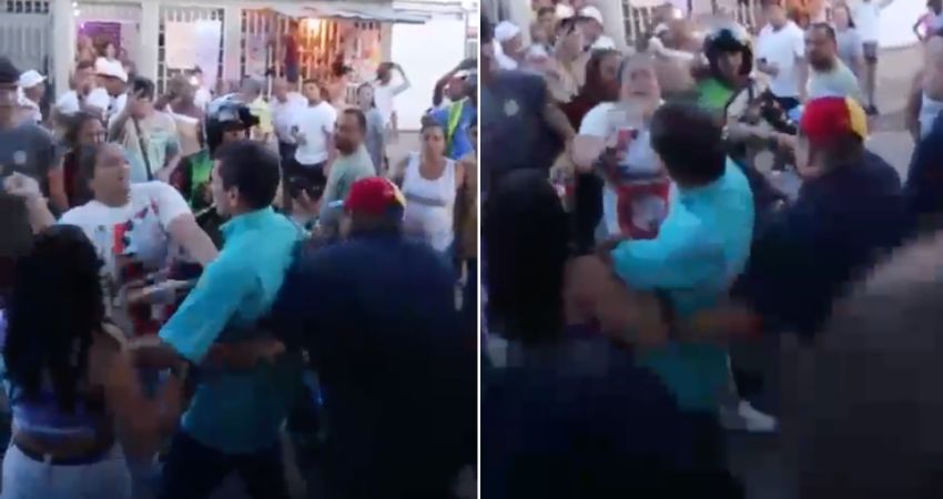 Capriles fue atacado durante recorrido por Valencia +VIDEO