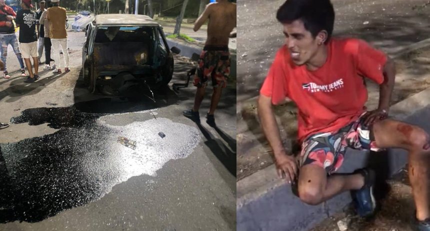 Un carro se partió en dos en extrañas circunstancias en Caricuao