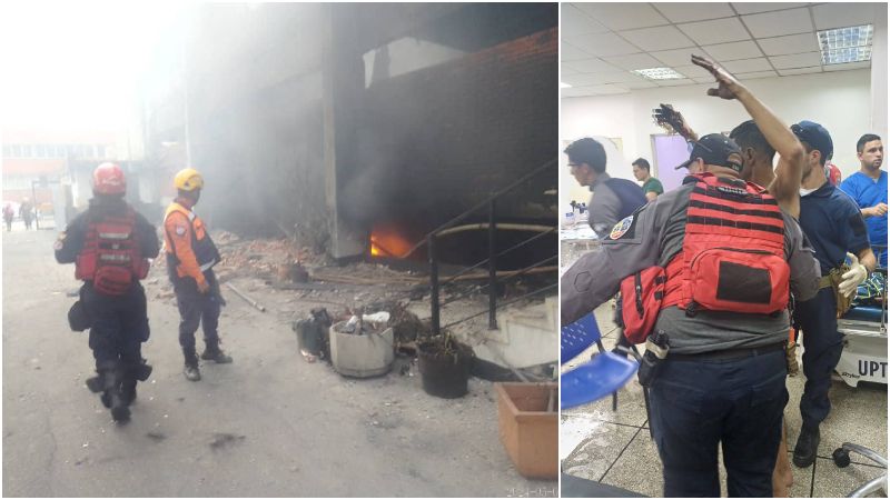 Cinco bomberos heridos al combatir incendio en Caracas