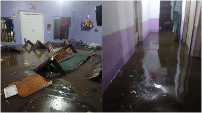 Desbordamiento del río Guaire dejó casas inundadas en Petare +VIDEOS