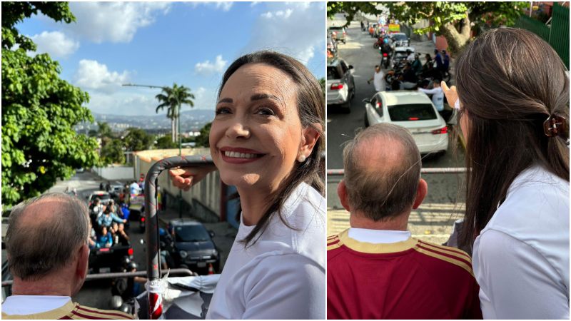 En fotos: arrancó la caravana de Edmundo y María Corina en Caracas