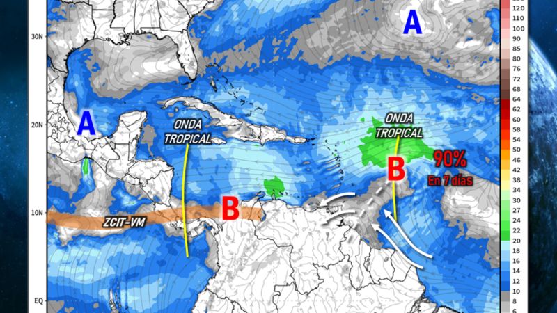 Potencial ciclón podría causar lluvias en Venezuela