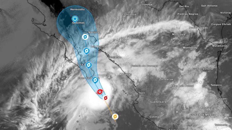 Tormenta tropical Ileana toca tierra en noroeste de México