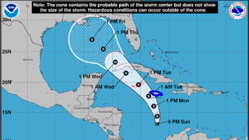Alerta ante ciclón tropical que podría convertirse en huracán Rafael