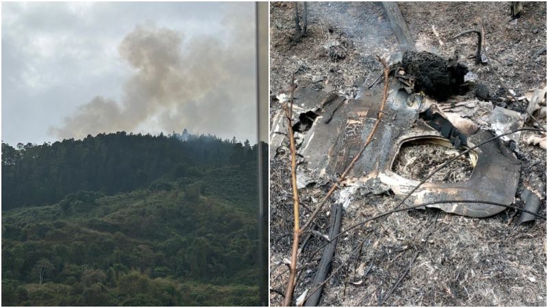 Las impactantes fotos del accidente aéreo en el cerro El Volcán