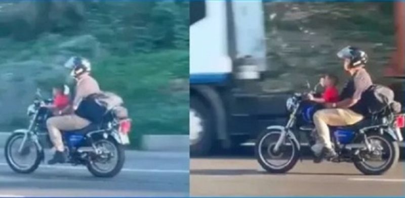 Investigan a motorizado por imprudencias con niño en la autopista +VIDEO