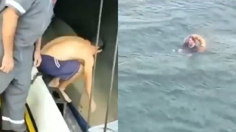 Milagro en altamar: Una mujer fue rescatada por tripulación de Conferry +VIDEO