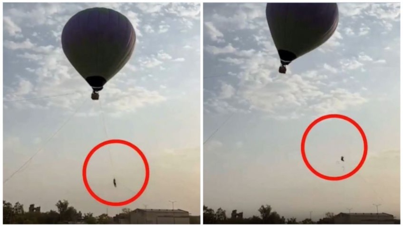 Hombre murió tras enredarse en las cuerda de un globo aerostático +VIDEO SENSIBLE