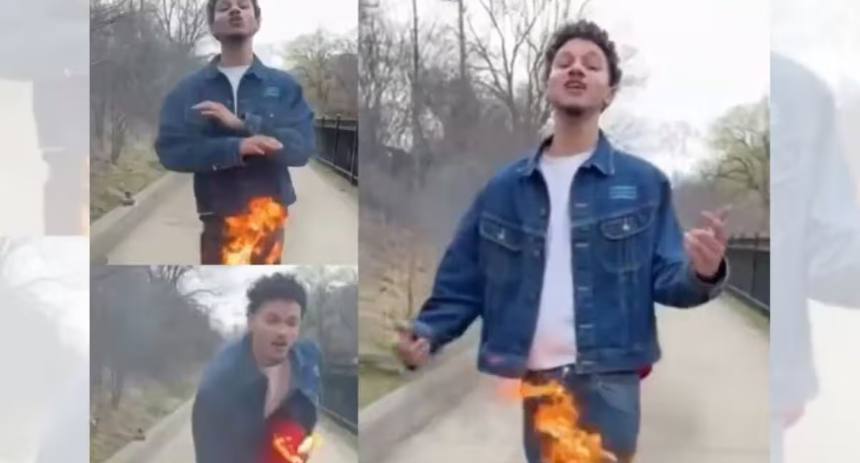 Se prendió en fuego para su video musical y todo se volvió un caos +VIDEO VIRAL
