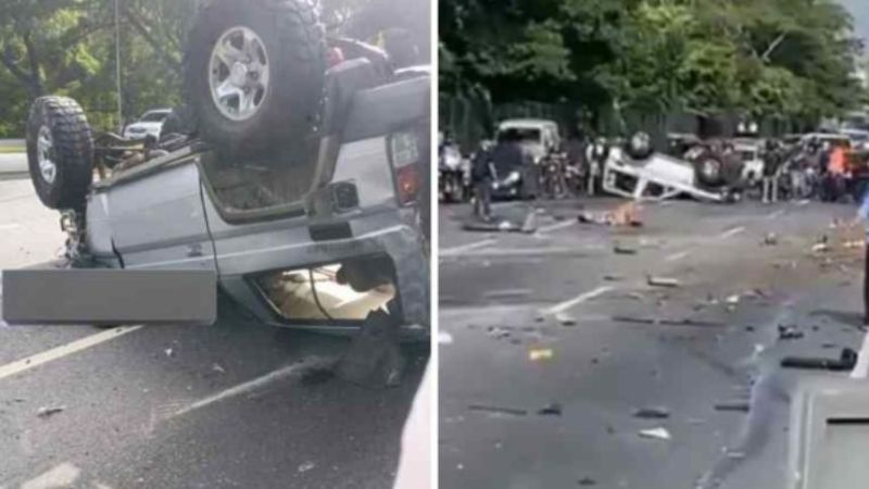 VIDEO: Un muerto y 7 heridos dejó aparatoso accidente en Caracas