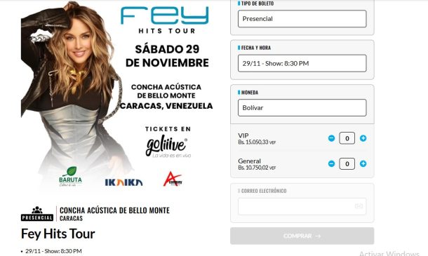 los boletos para Fey