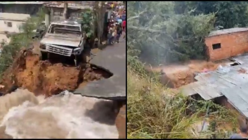 Rotura de tubo matriz en el Hatillo generó caos y dejó 150 personas desalojadas +DETALLES