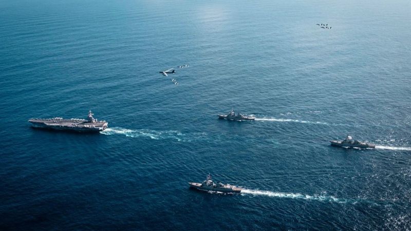 EEUU revela primeras fotos del portaaviones Gerald R. Ford en operación antidrogas