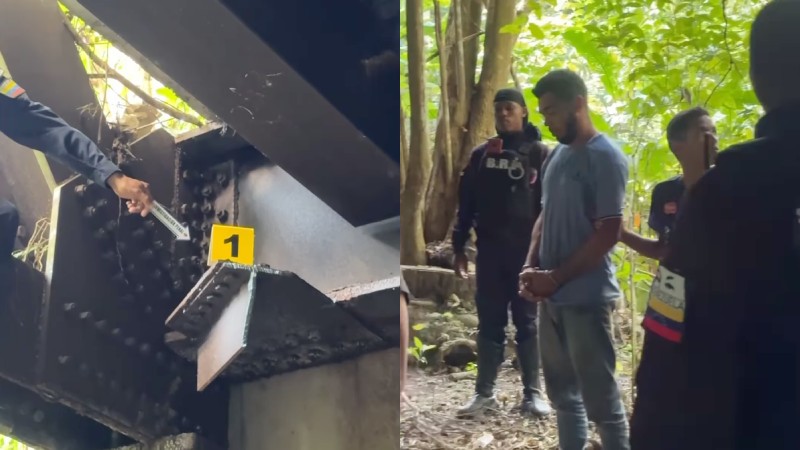 Detenido por cortar bases del puente en la carretera Caracas - La Guaira