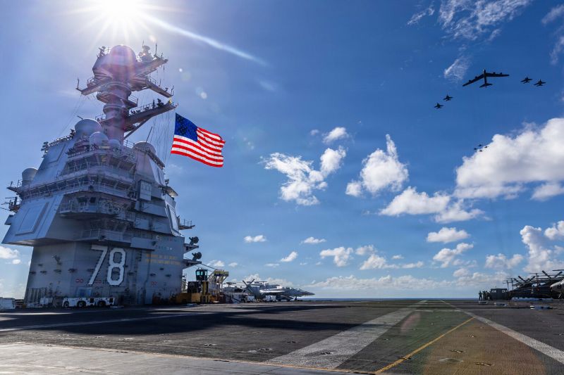 El portaviones estadounidense USS Gerald R. Ford llegó al mar Caribe