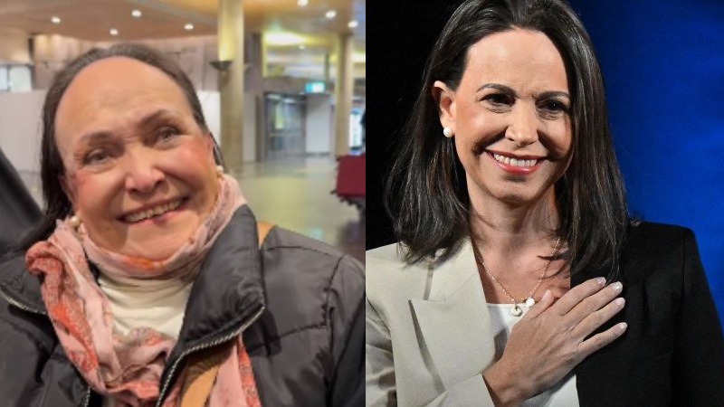 VIDEO: Madre de María Corina llegó a Oslo para ceremonia del Nobel de la Paz