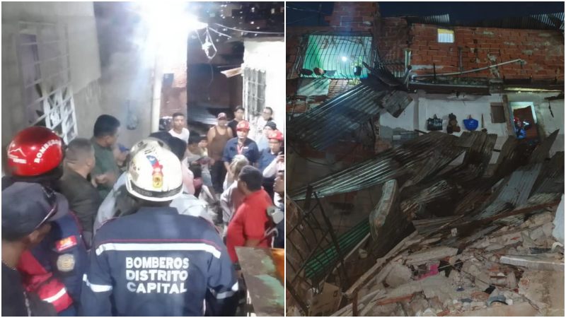 Tragedia en Caracas: Una fallecida y tres lesionado al colapsar una vivienda