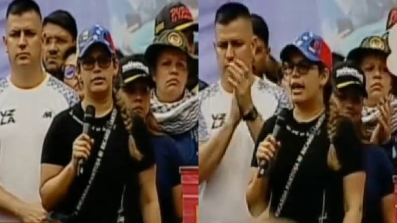 «De aquí no nos van a sacar»: Hija de Chávez participó en marcha en apoyo a Maduro