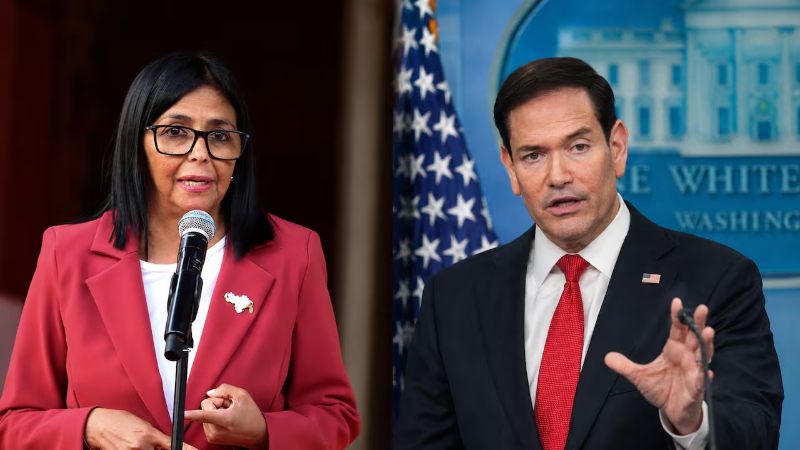 El viaje de Delcy Rodríguez que Marco Rubio anunció y autorizó