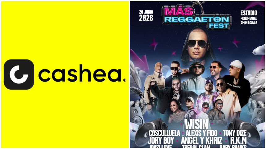 Alianza oficial: Cashea se une al Más Reggaetón Fest 2026