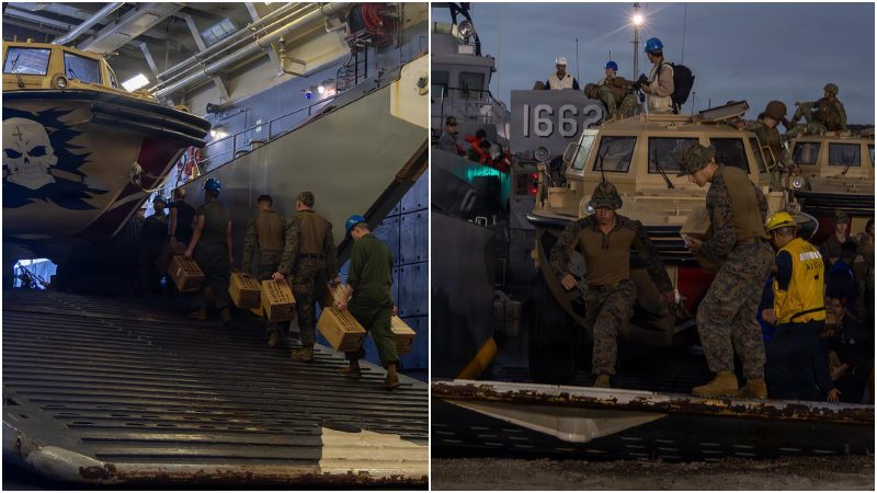 Buque de la Marina de EEUU desembarcó ayuda humanitaria en La Guaira +FOTOS