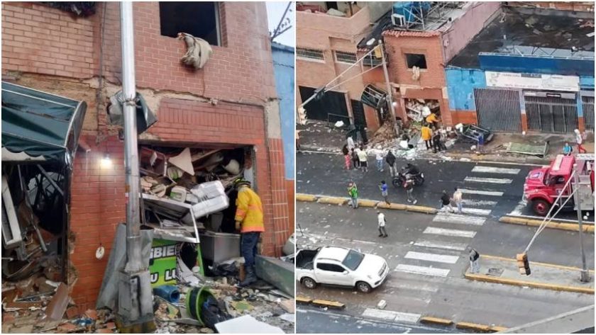 Dos heridos dejó explosión por fuga de gas en local de empanadas en Caracas: VIDEOS