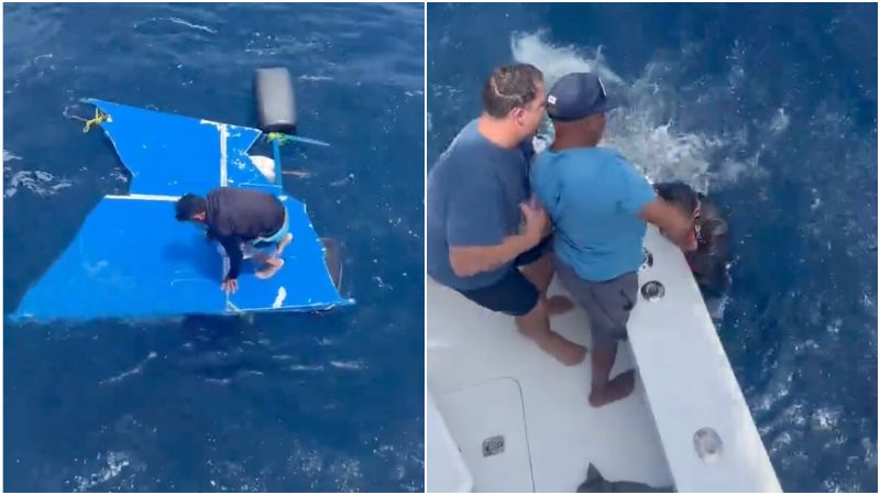 Milagro en altamar: Rescatan en Higuerote a joven pescador de Margarita +VIDEO