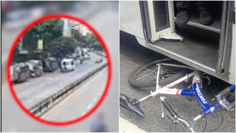 Arrolló a un policía de Chacao y quiso darse a la fuga: así fue como todo quedó grabado